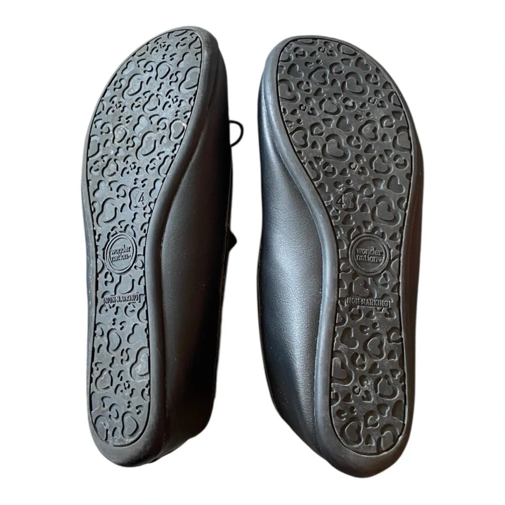 Wonder Nation Black Ballet Flats Girls Size 4